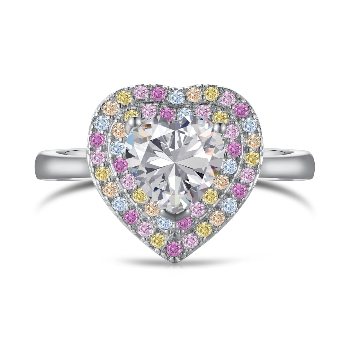 [Spark Jewelry]Delicate Ebullient Heart Shape Wedding Ring