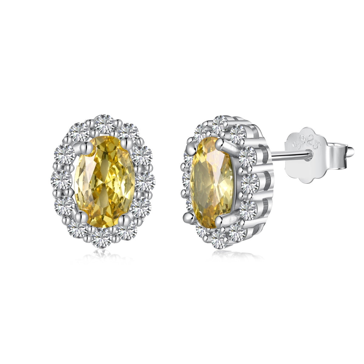 [Spark Jewelry]Delicate Unique Oval Cut Daily Earrings