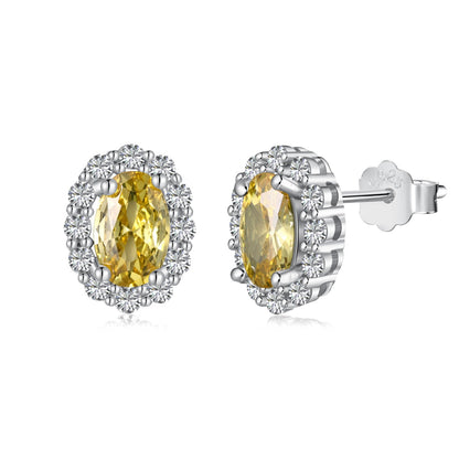 [Spark Jewelry]Delicate Unique Oval Cut Daily Earrings