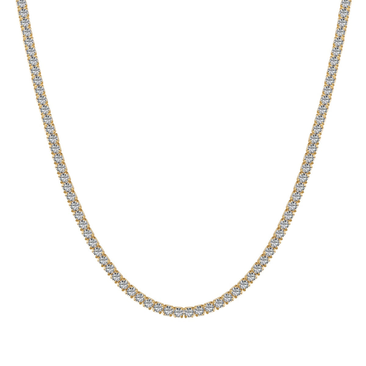 [Spark Jewelry]Delicate Round Shape Tennis Necklace