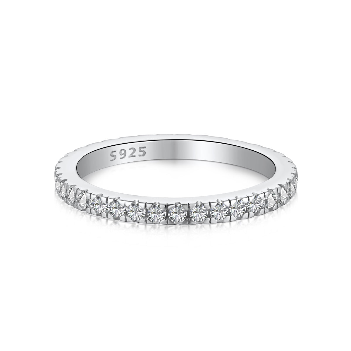 [Spark Jewelry]Delicate Sparkling Round Cut Daily Ring