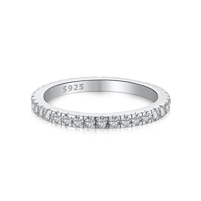 [Spark Jewelry]Delicate Sparkling Round Cut Daily Ring