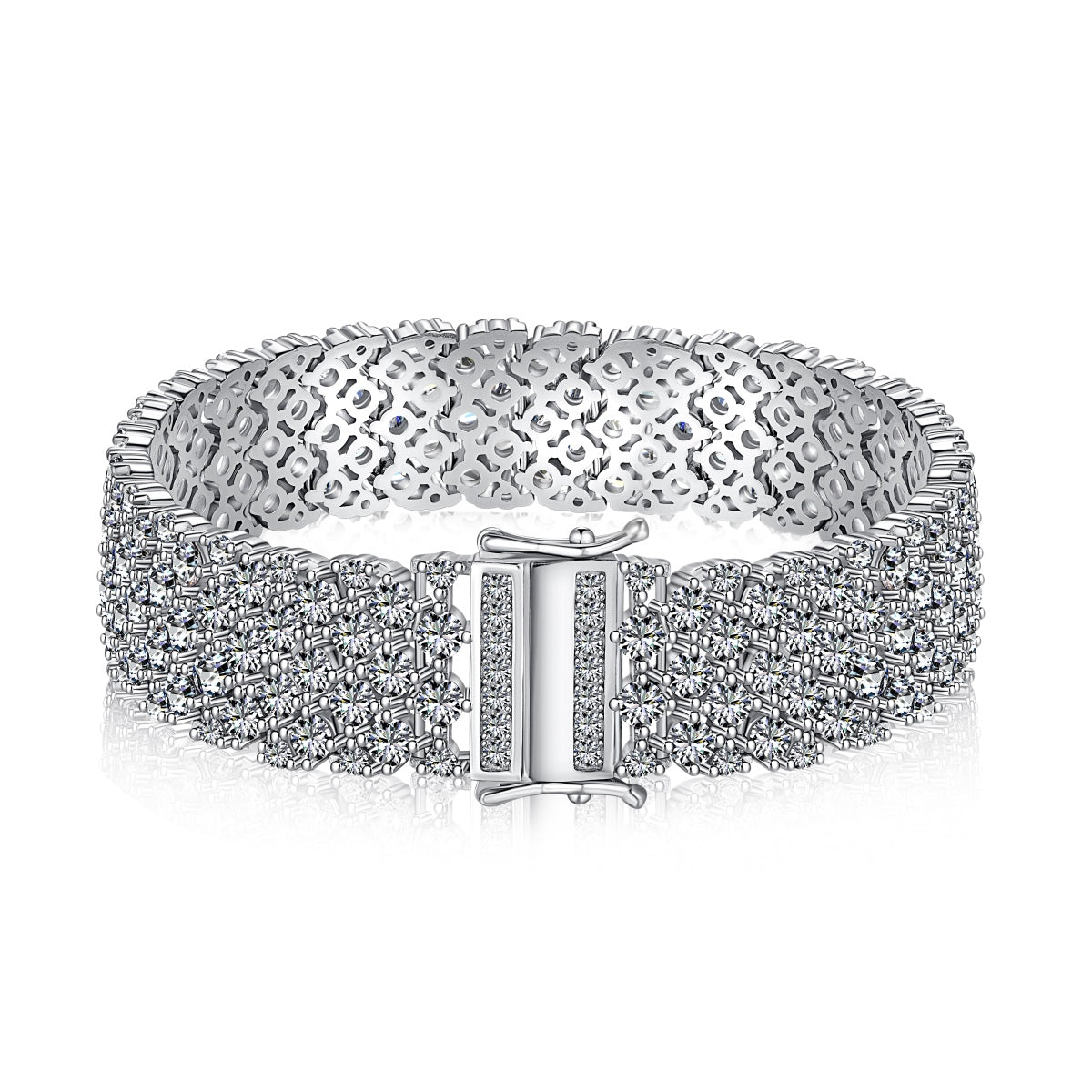 [Spark Jewelry]Ornate Elegant Round Cut Party Bracelet
