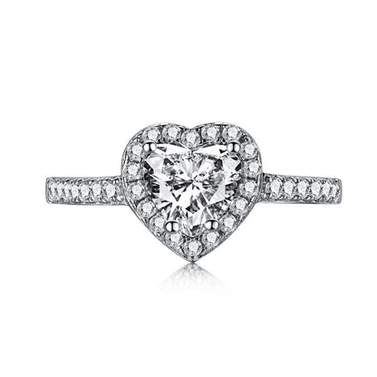[Spark Jewelry]Eternity Splashy Romantic Heart Shape Lover Ring