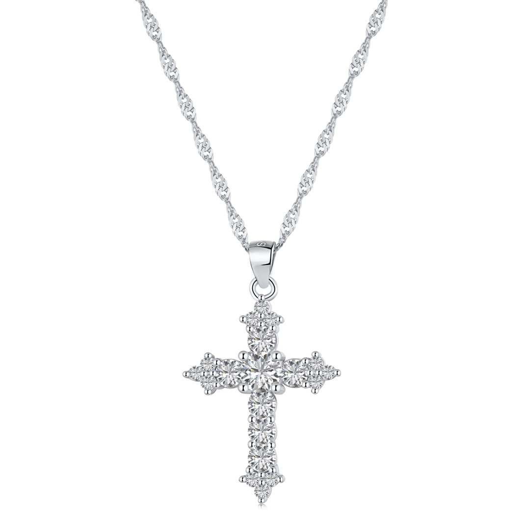 [Spark Jewelry]Delicate Cross Shape Necklace