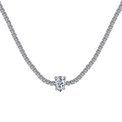[Spark Jewelry]1.0 carat Unique Pear Cut Tennis Necklace