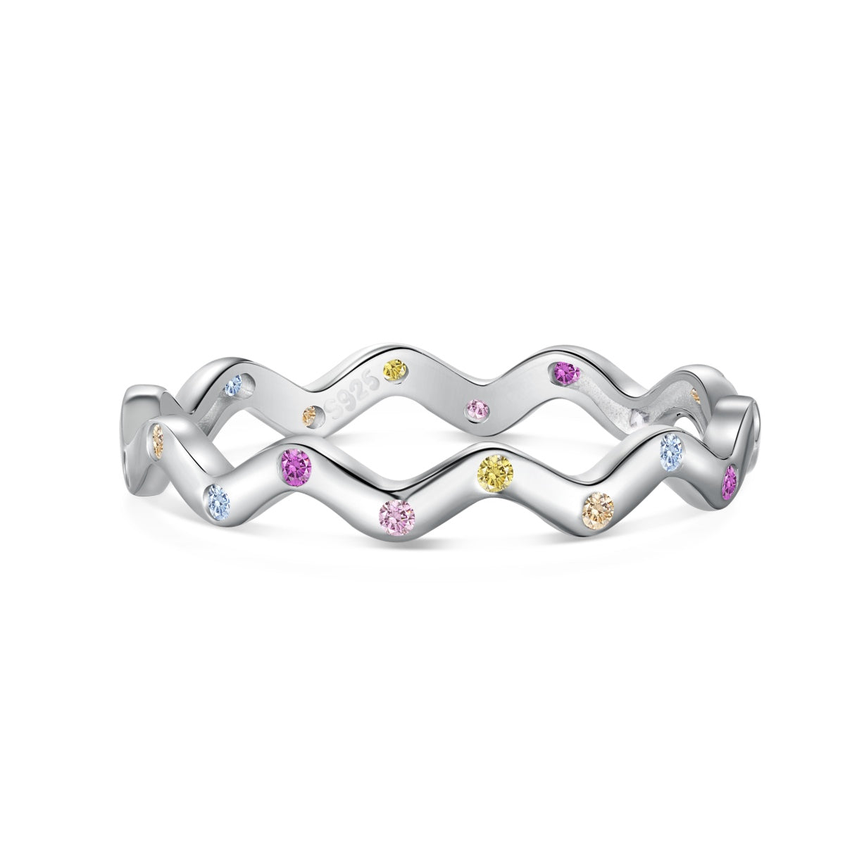 [Spark Jewelry]Ornate Vibrant Round Cut Daily Ring