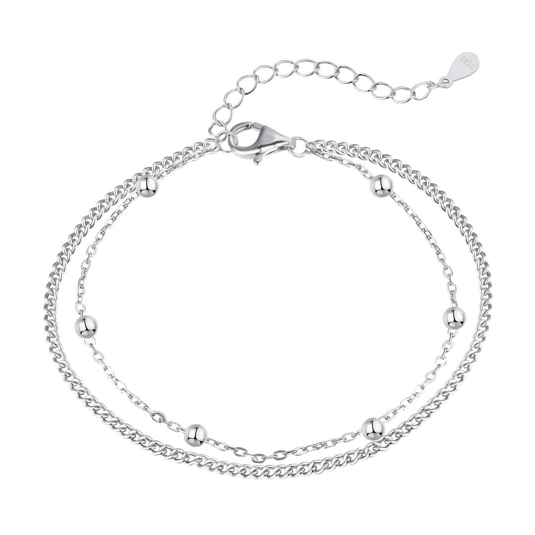[Spark Jewelry]Delicate Bead Double Layer Bracelet