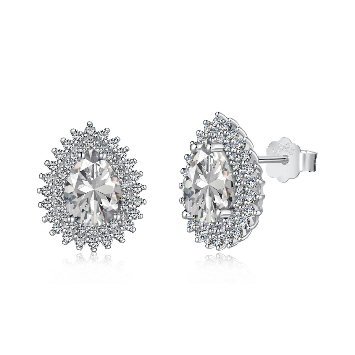 [Spark Jewelry]Delicate Gorgeous Pear Cut Daily Earrings