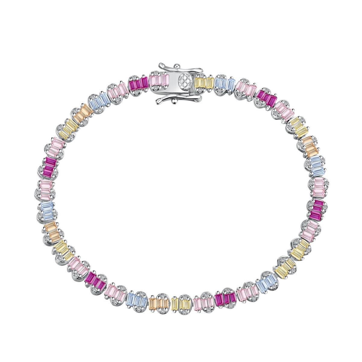 [Spark Jewelry]Delicate Colorful Emerald Cut Party Bracelet
