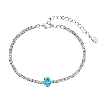 [Spark Jewelry]0.75 Carat Exquisite Oval Cut Daily Bracelet