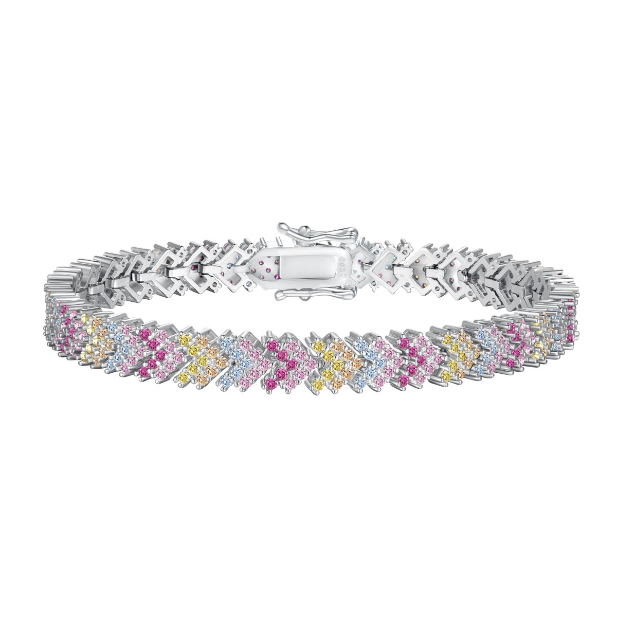 [Spark Jewelry]Ornate Sparkling Round Cut Party Bracelet