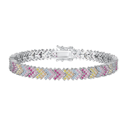 [Spark Jewelry]Ornate Sparkling Round Cut Party Bracelet