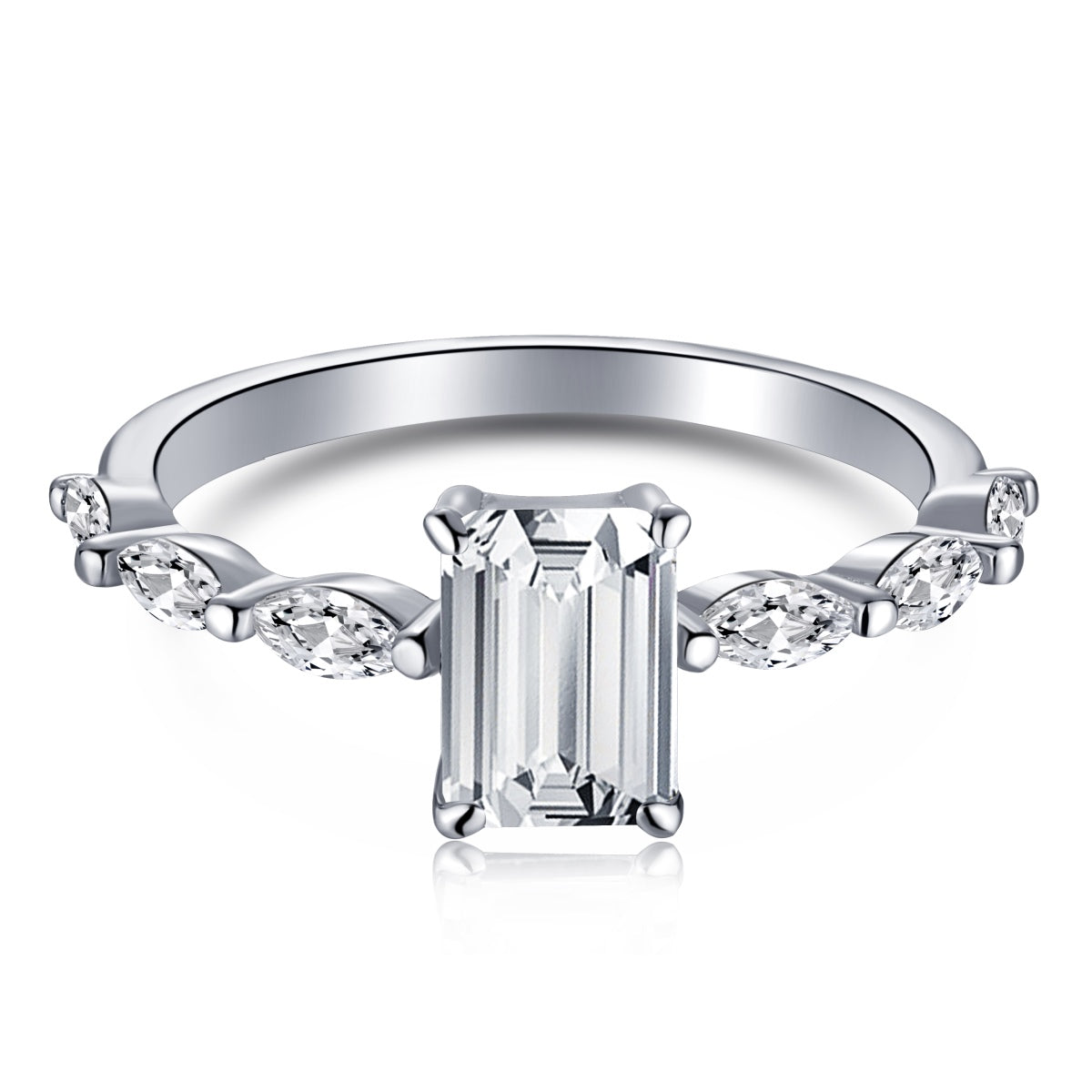 [Spark Jewelry]1.0 Carat Dainty Resplendent Radiant Cut Daily Ring