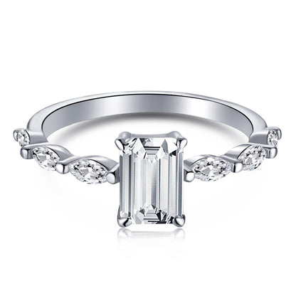 [Spark Jewelry]1.0 Carat Dainty Resplendent Radiant Cut Daily Ring