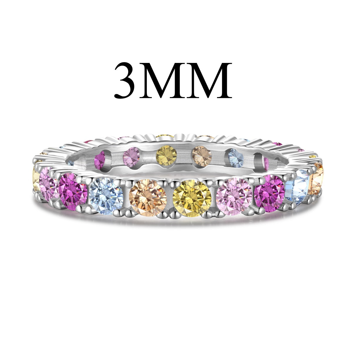 [Spark Jewelry]Dazzling Lustrous Round Cut Tennis Ring