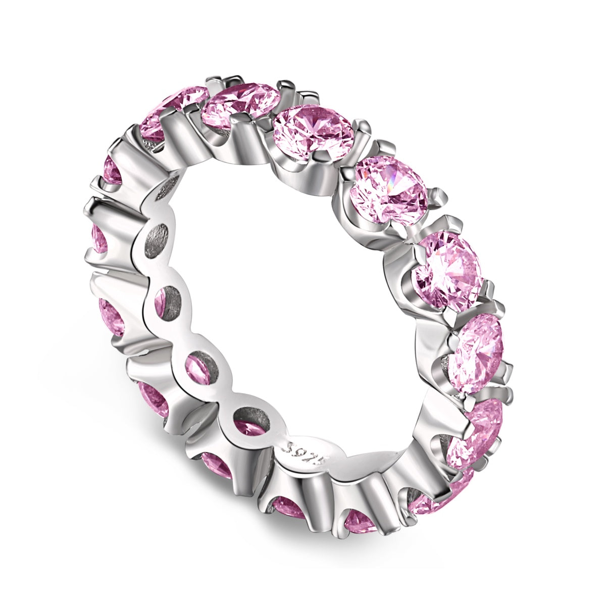 [Spark Jewelry]Eternity Round Cut Tennis Ring
