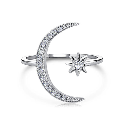 [Spark Jewelry]Eternity Moon & Star Ring