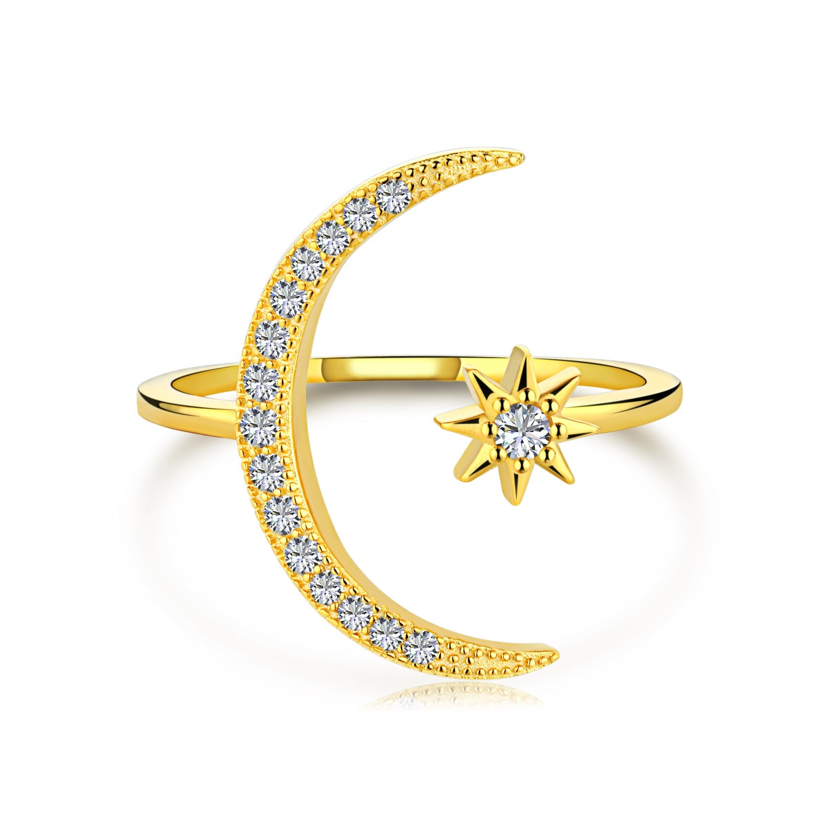 [Spark Jewelry]Eternity Moon & Star Ring