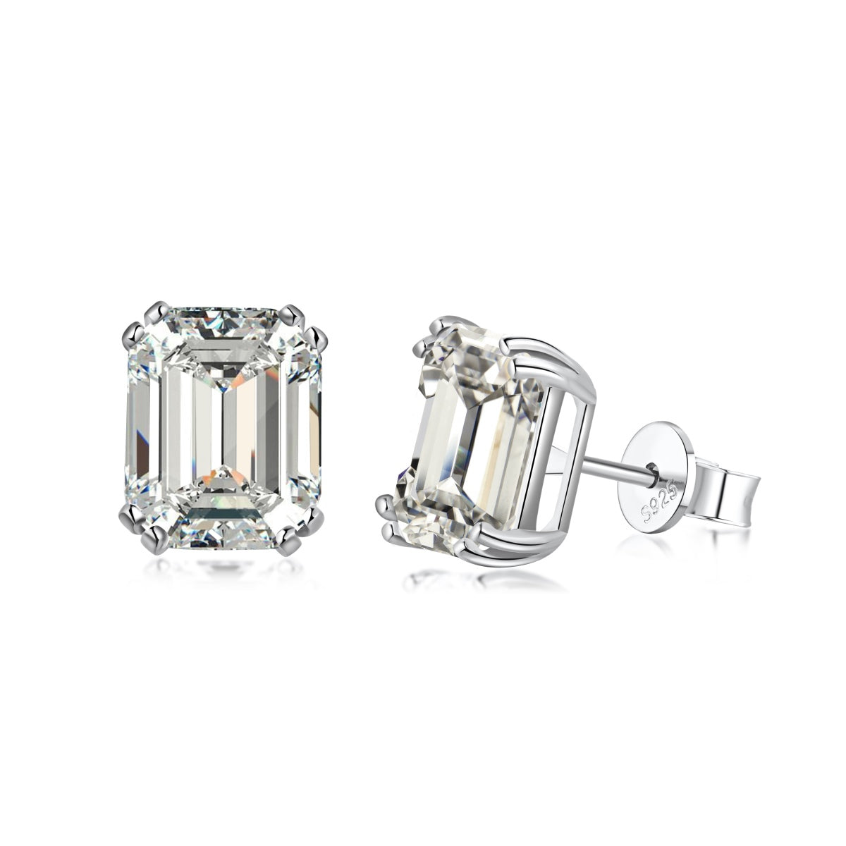 [Spark Jewelry]Dazzling Square Shape Earrings