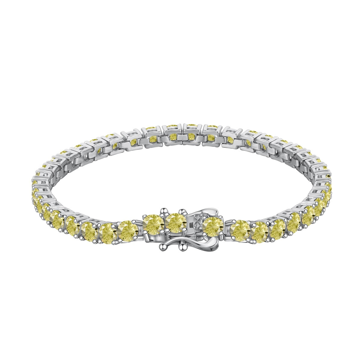 [Spark Jewelry]Ornate Dazzling Round Cut Tennis Bracelet