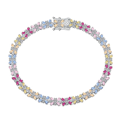 [Spark Jewelry]Radiant Colorful Emerald Cut Party Bracelet