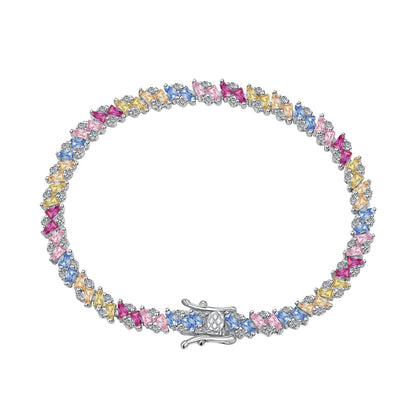 [Spark Jewelry]Ornate Sparkling Multi Cut Party Bracelet
