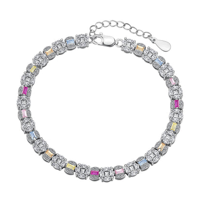 [Spark Jewelry]Dazzling Radiant Multi Cut Daily Bracelet