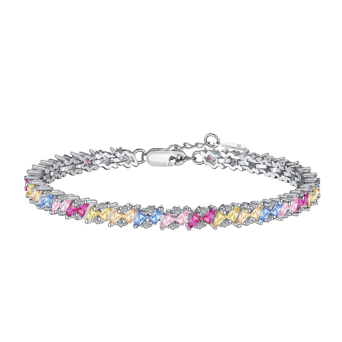 [Spark Jewelry]Ornate Sparkling Multi Cut Party Bracelet