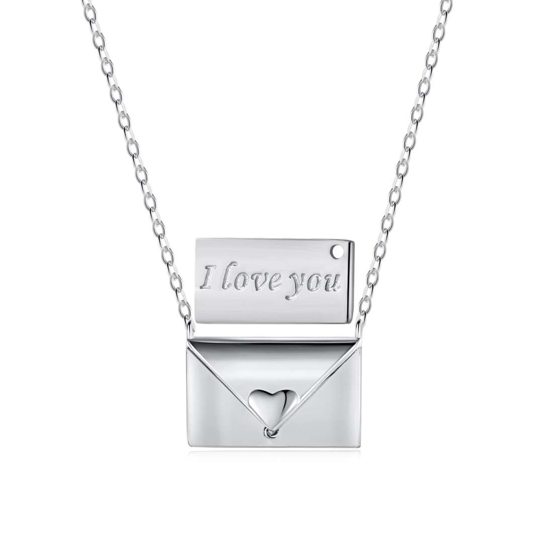 [Spark Jewelry]Envelope Heart Shape Mother's Day Necklace