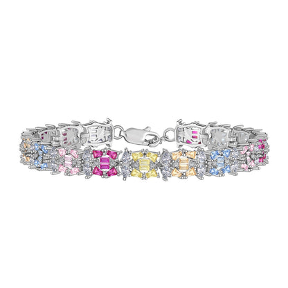 [Spark Jewelry]Delicate Colorful Multi Cut Party Bracelet