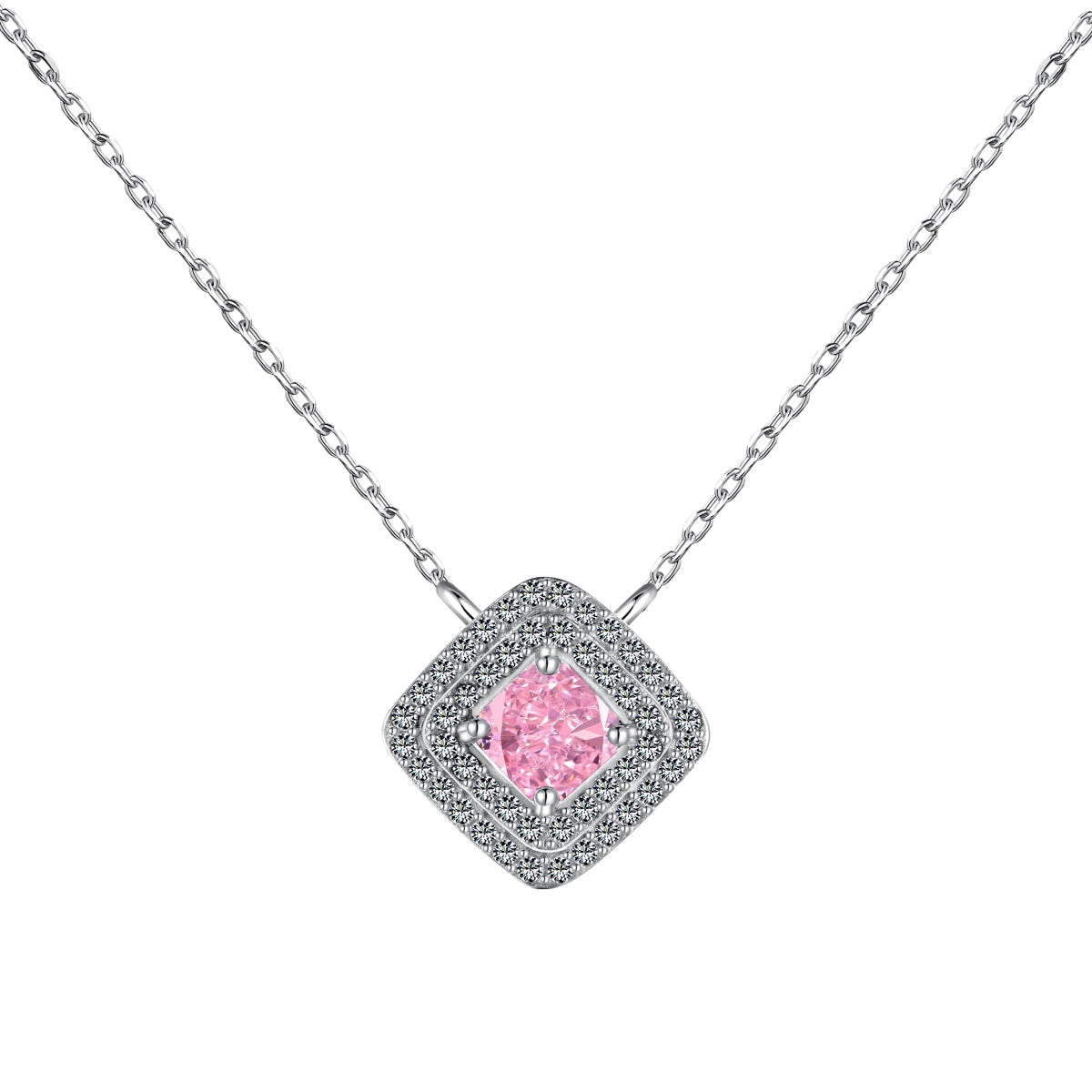 [Spark Jewelry]Sparkling Asscher Cut Necklace