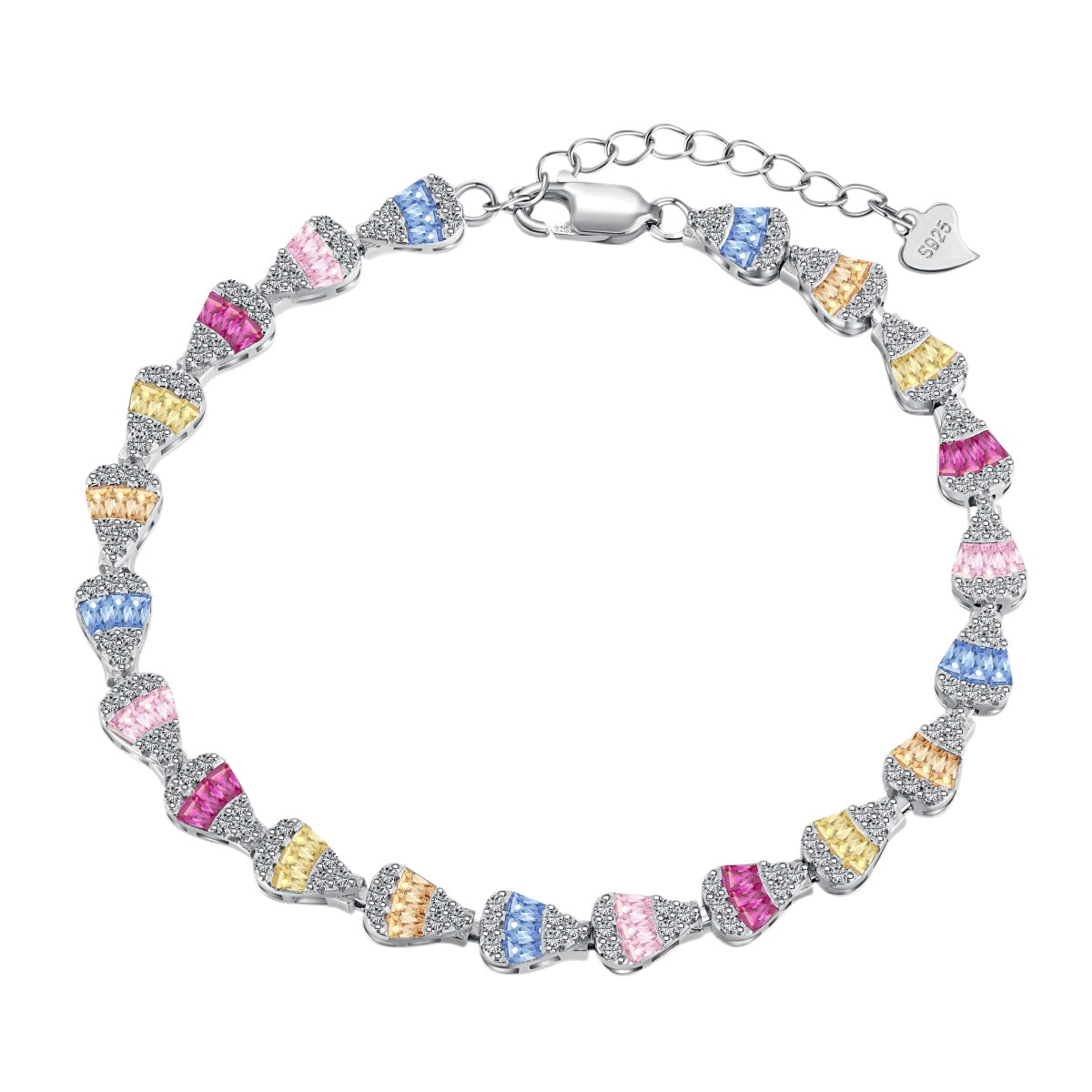 [Spark Jewelry]Radiant Water Drop Shape Daily Bracelet