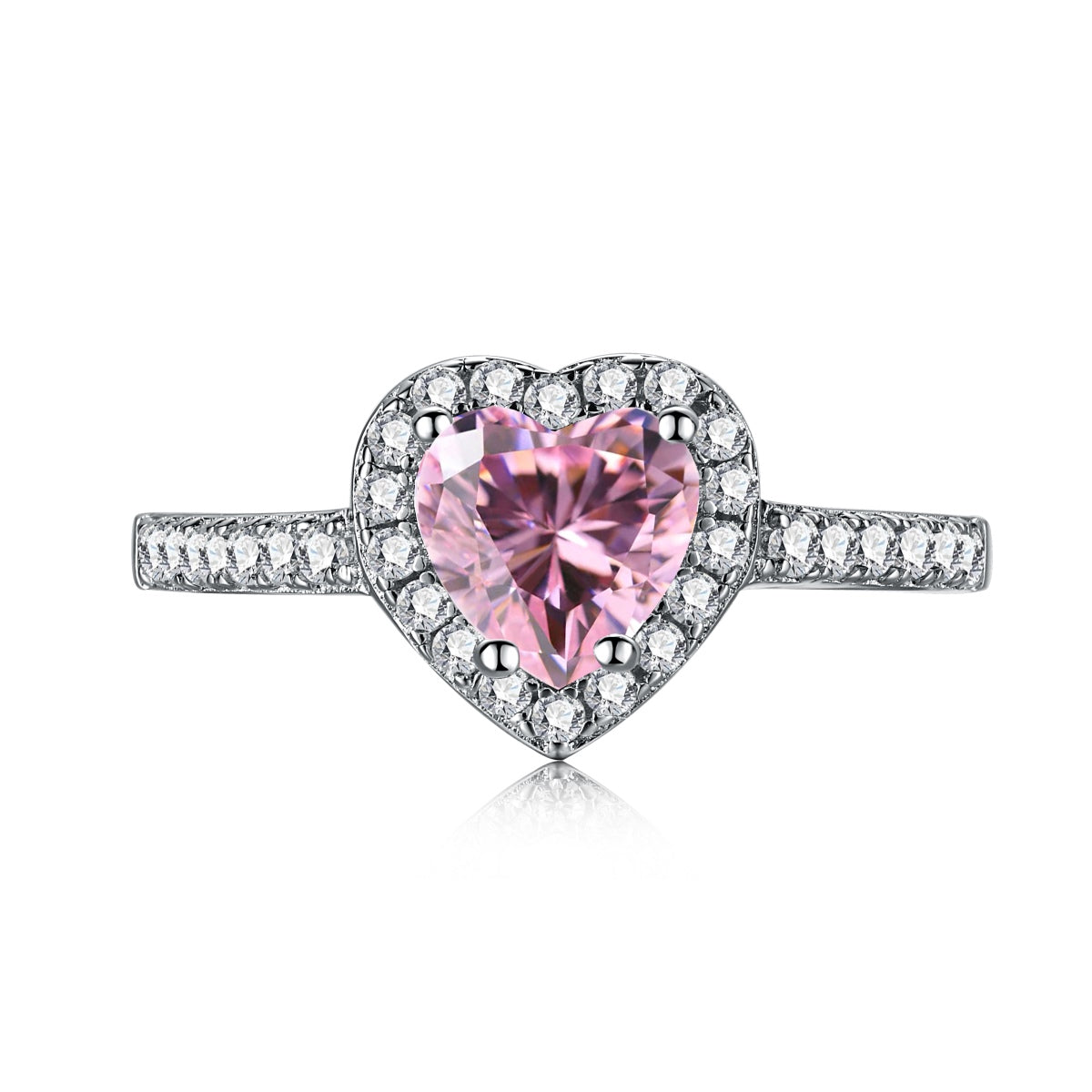 [Spark Jewelry]Eternity Splashy Romantic Heart Shape Lover Ring