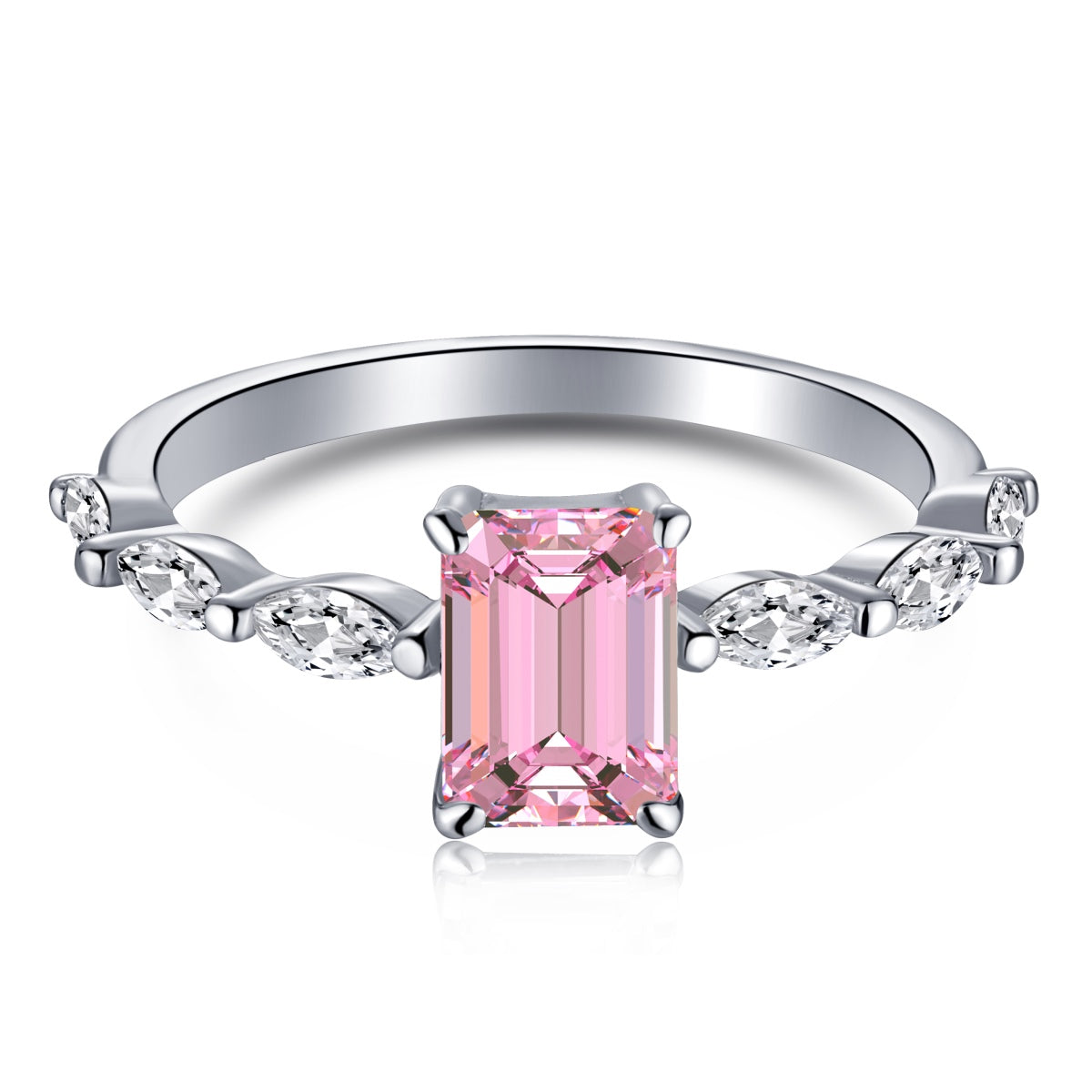 [Spark Jewelry]1.0 Carat Dainty Resplendent Radiant Cut Daily Ring