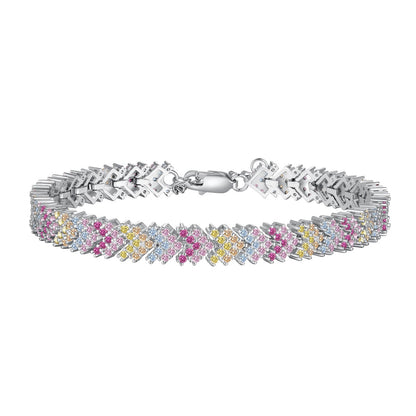 [Spark Jewelry]Ornate Sparkling Round Cut Party Bracelet