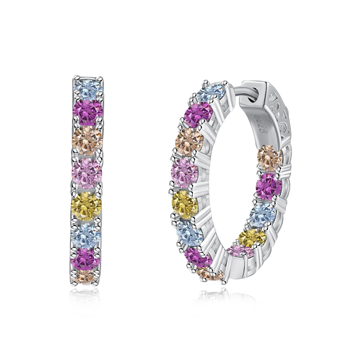 [Spark Jewelry]Unique Round Cut Daily Earrings