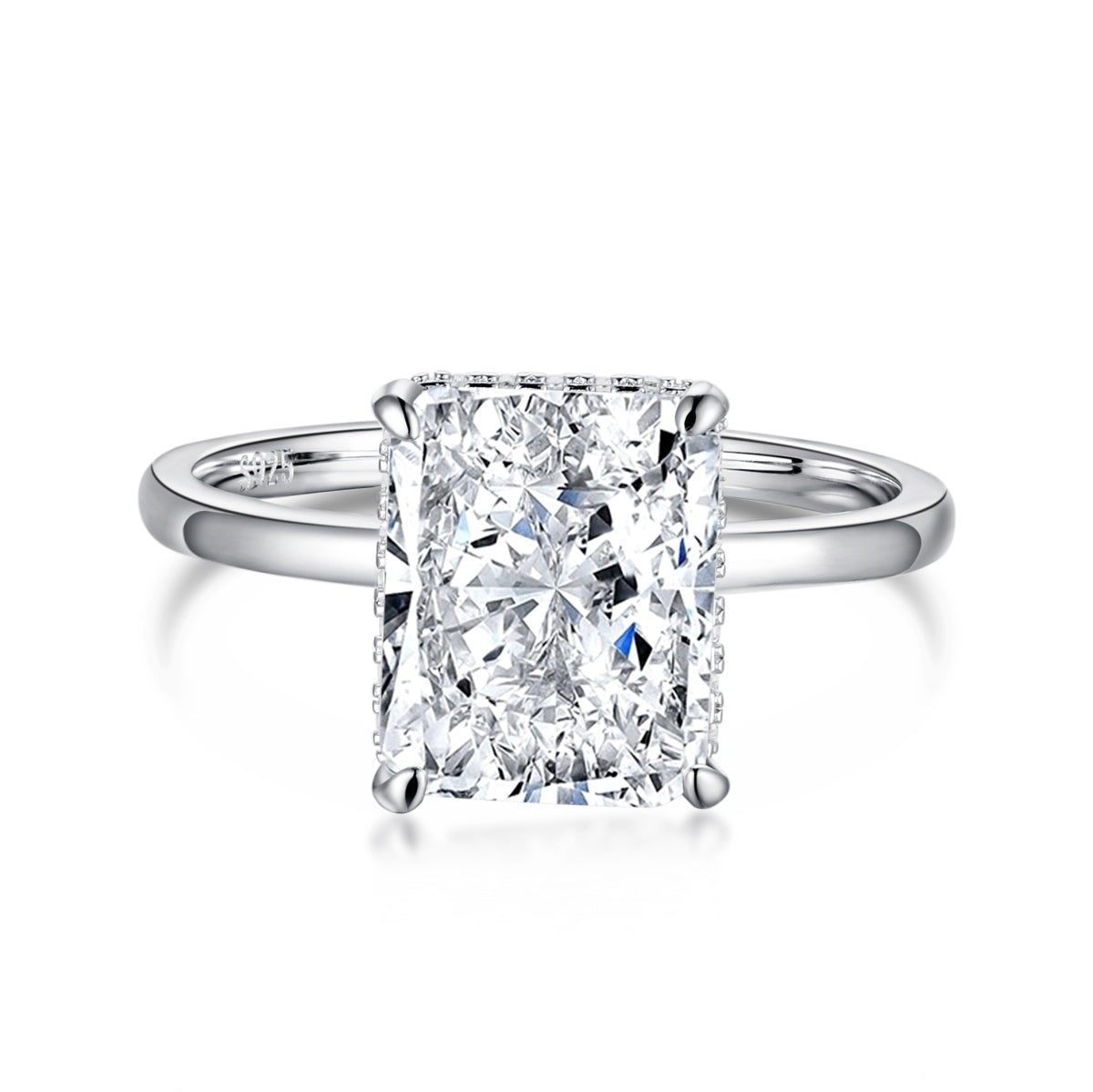 [Spark Jewelry]4.0 Carat Ornate Enchanting Radiand Cut Banquet Ring