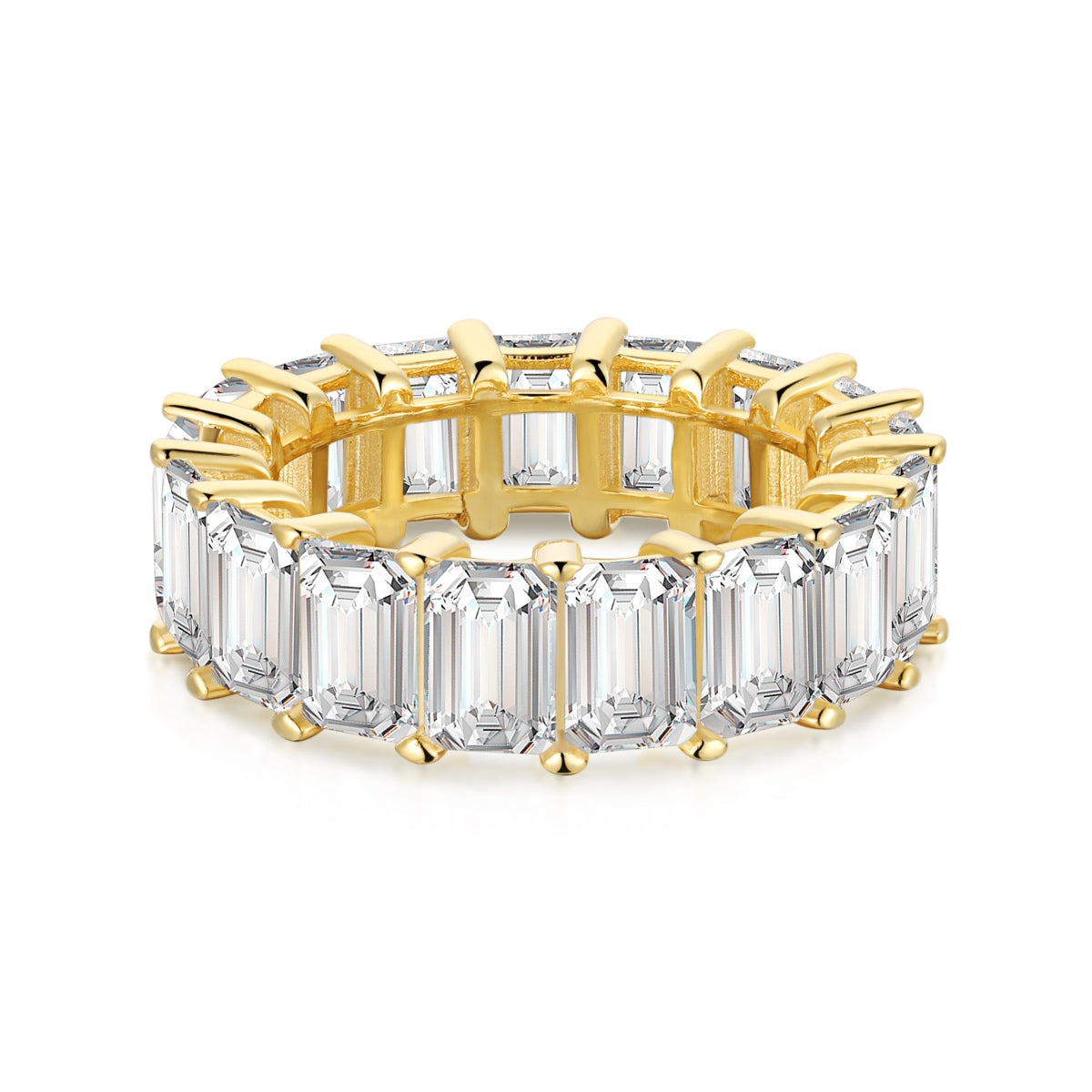 [Spark Jewelry]0.75 Carat Elegant Emerald Cut Tennis Ring