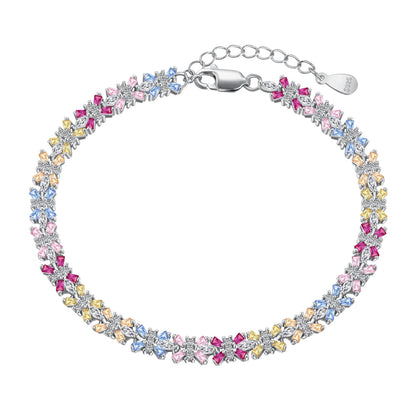 [Spark Jewelry]Radiant Colorful Emerald Cut Party Bracelet