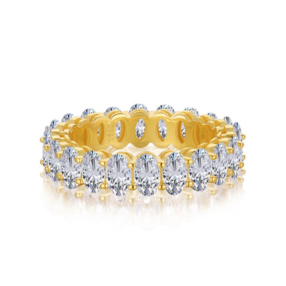[Spark Jewelry]Ornate Oval Cut Tennis Ring