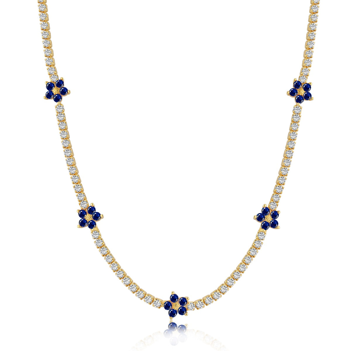[Spark Jewelry]Luxurious Colorful Flower Tennis Necklace