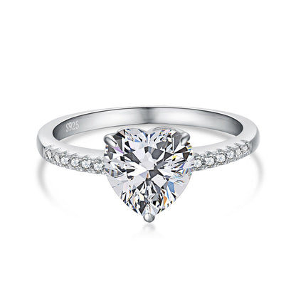 [Spark Jewelry]2.0 Carat Dazzling Lustrous Heart Cut Lover Ring