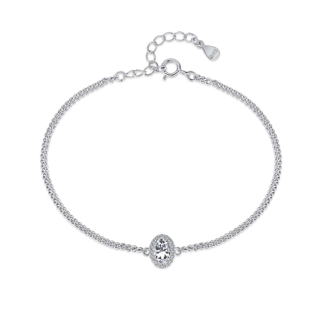[Spark Jewelry]Exquisite Oval Shape Bracelet
