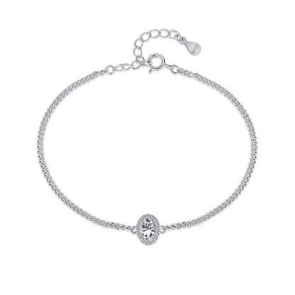 [Spark Jewelry]Exquisite Oval Shape Bracelet