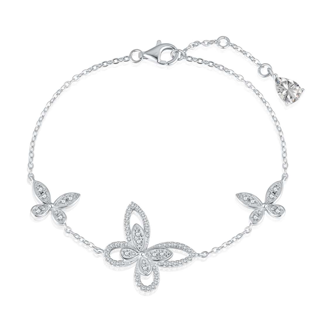 [Spark Jewelry]Delicate Butterfly Pendant Bracelet