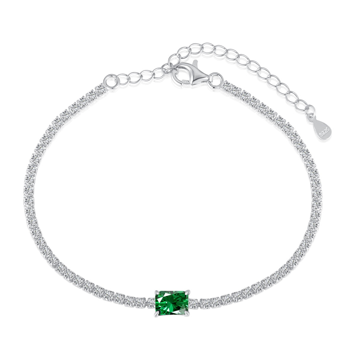 [Spark Jewelry]1.0 Carat Unique Emerald Cut Banquet Bracelet