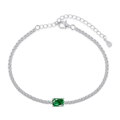 [Spark Jewelry]1.0 Carat Unique Emerald Cut Banquet Bracelet