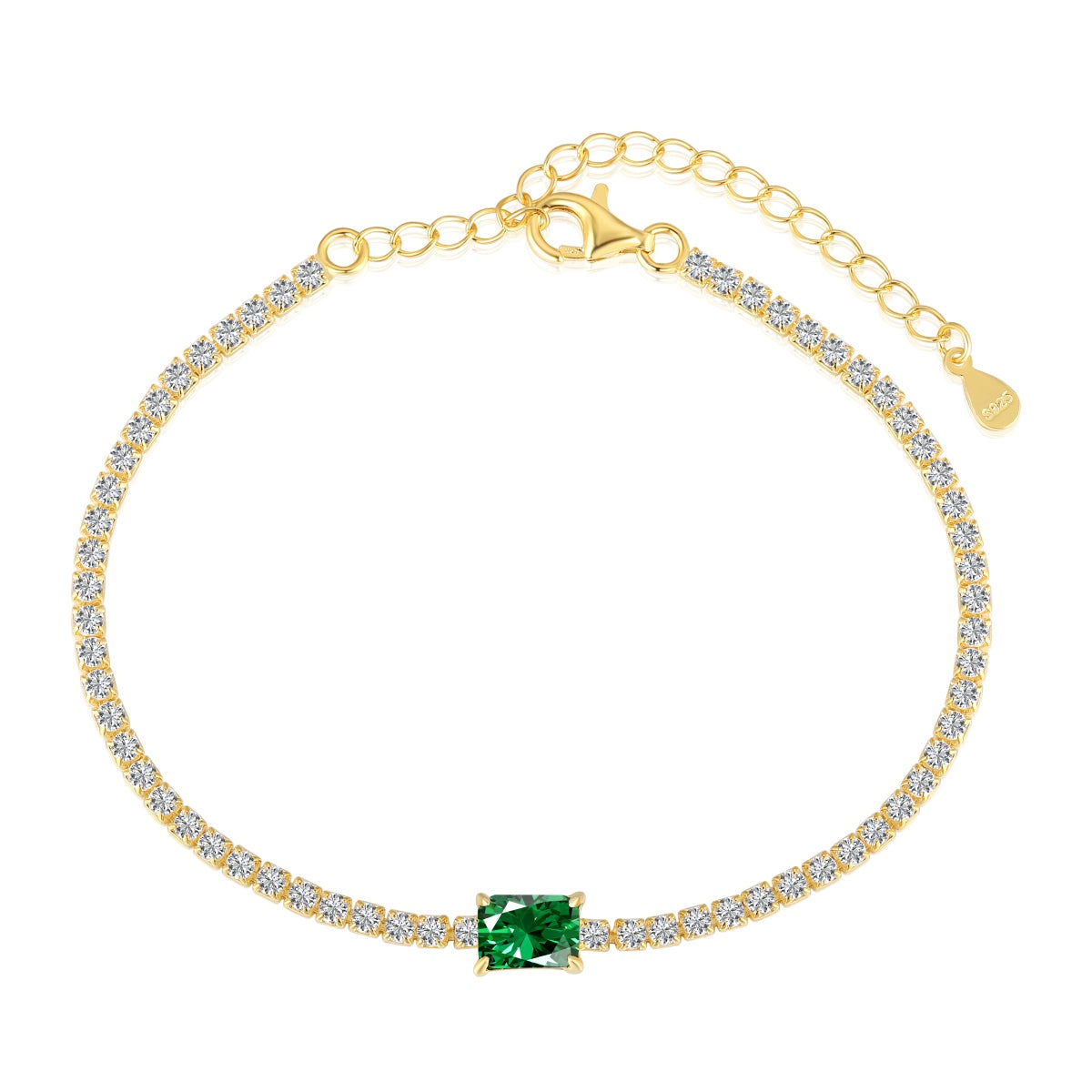 [Spark Jewelry]1.0 Carat Unique Emerald Cut Banquet Bracelet