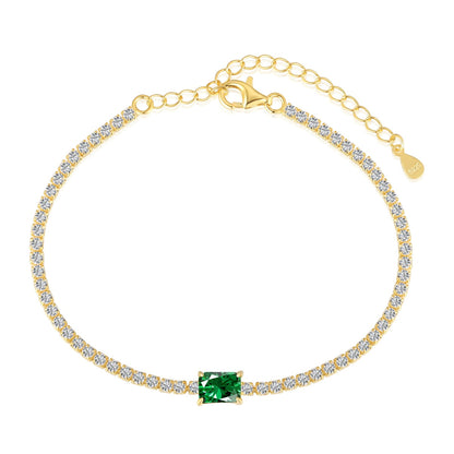 [Spark Jewelry]1.0 Carat Unique Emerald Cut Banquet Bracelet